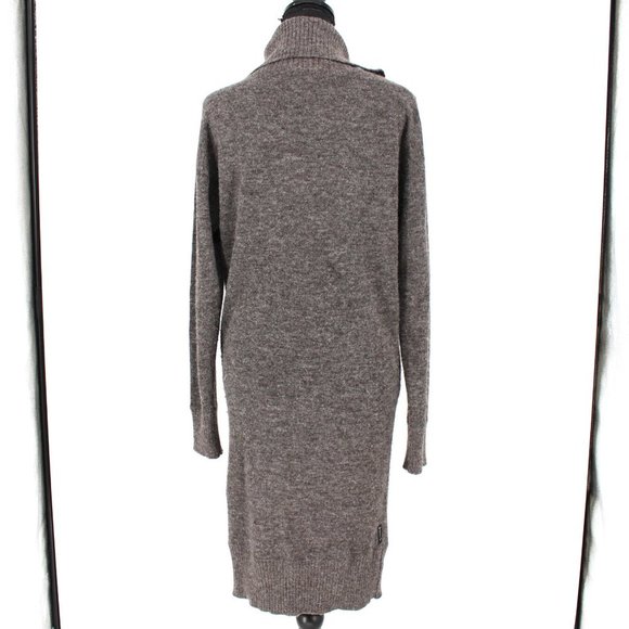 Giorgio Armani Jeans Grey Alpaca Blend Layered Cowl Neckline Sweater Dress M 42 - Picture 6 of 8